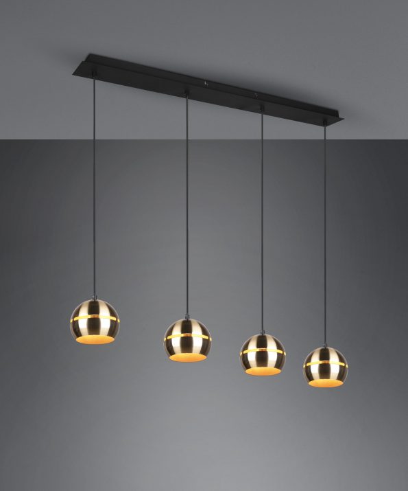 Industriële hanglamp Fletcher messing - Afbeelding 3
