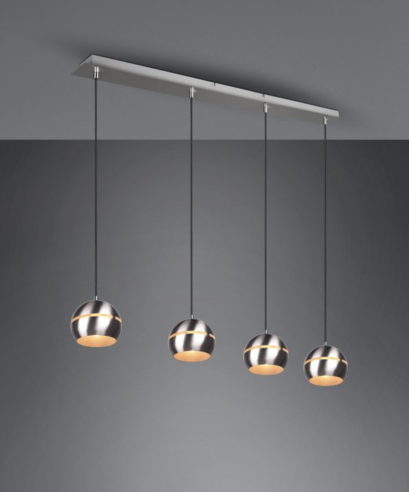 Industriële hanglamp Fletcher nikkel - Afbeelding 3