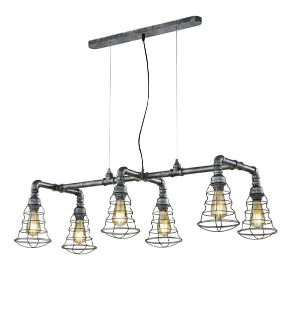 Industriële hanglamp Gotham staal - Afbeelding 2