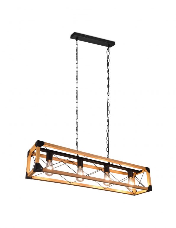 Industriële hanglamp Tenali zwart - Afbeelding 2
