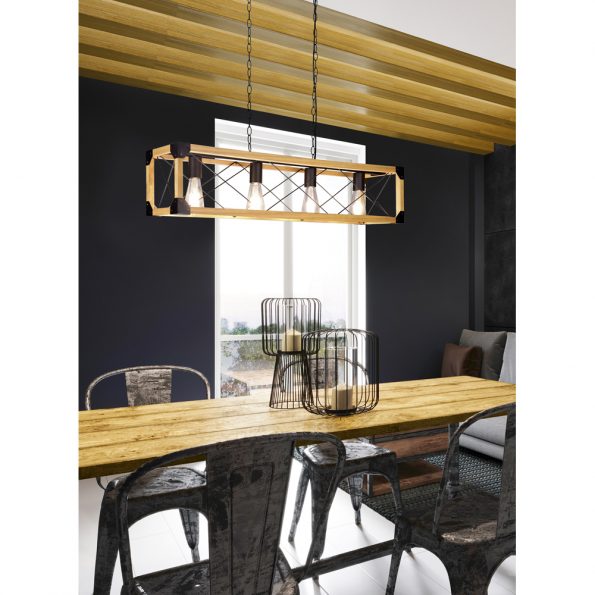 Industriële hanglamp Tenali zwart - Afbeelding 3