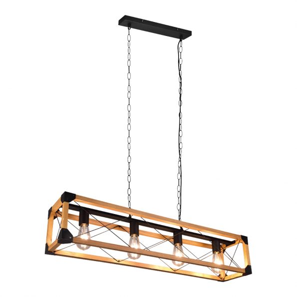 Industriële hanglamp Tenali zwart
