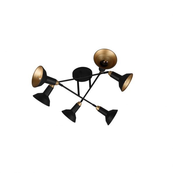 Industriële plafonniere Roxie zwart ø 66 cm - Afbeelding 4