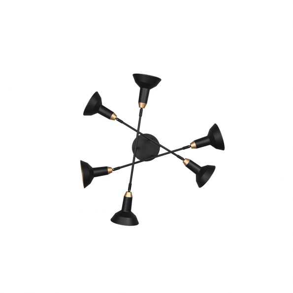 Industriële plafonniere Roxie zwart ø 66 cm - Afbeelding 5