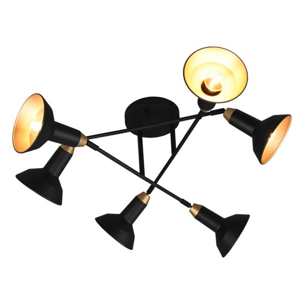 Industriële plafonniere Roxie zwart ø 66 cm