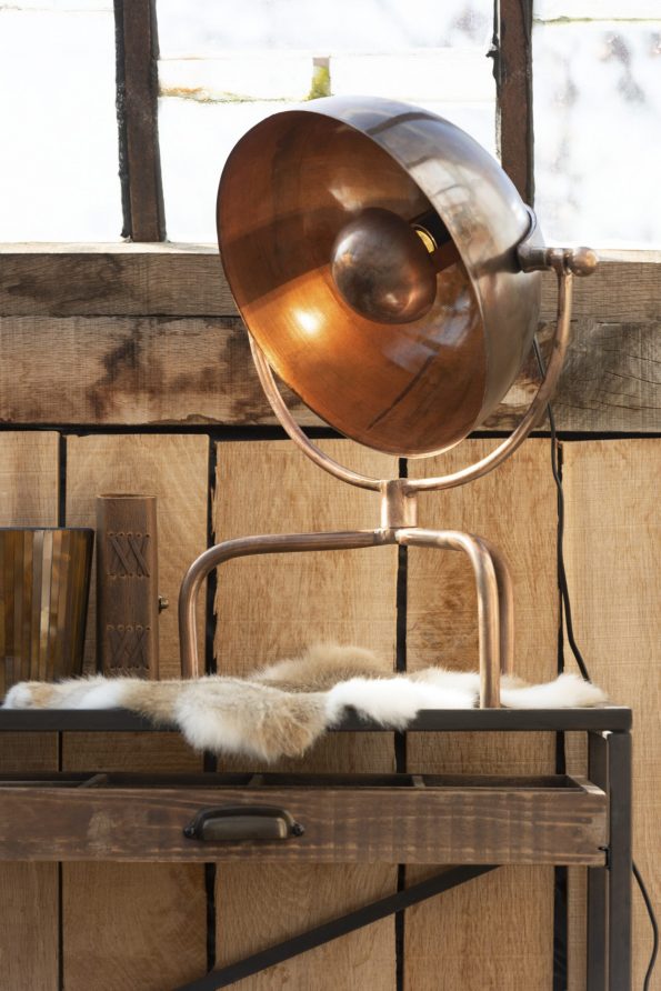 Industriële tafellamp Quincy koper - Afbeelding 3