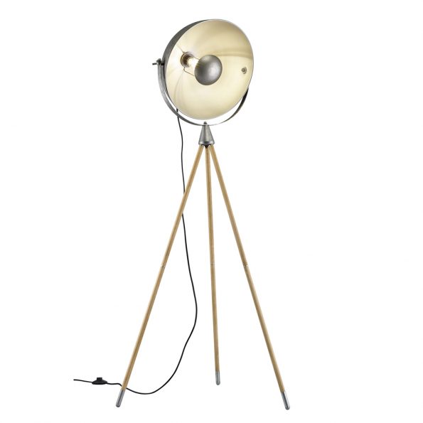 Industriële vloerlamp Delhi nikkel ø 66 cm - Afbeelding 2