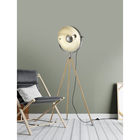 Industriële vloerlamp Delhi nikkel ø 66 cm - Afbeelding 3