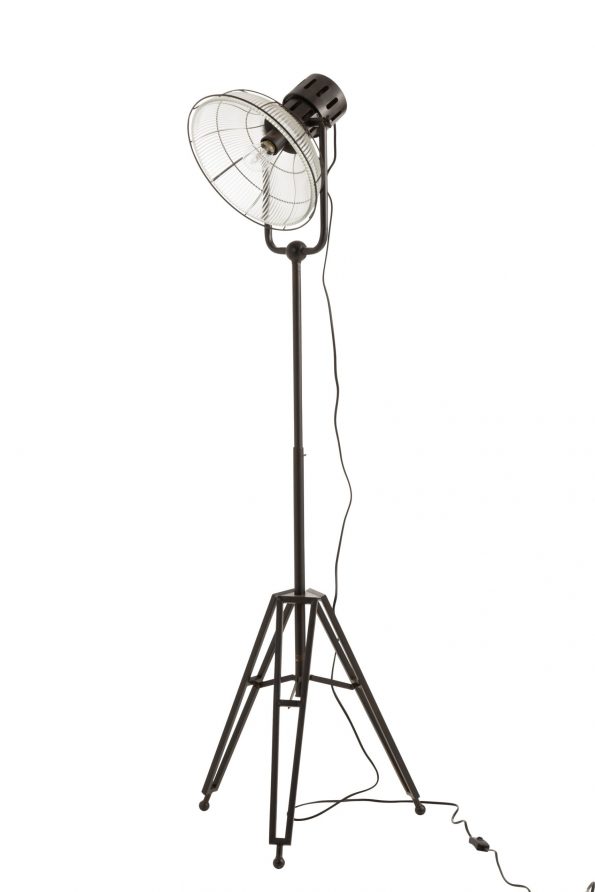 Industriële vloerlamp Rex zwart - Afbeelding 2