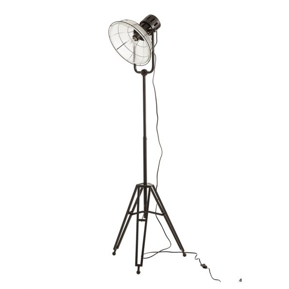 Industriële vloerlamp Rex zwart