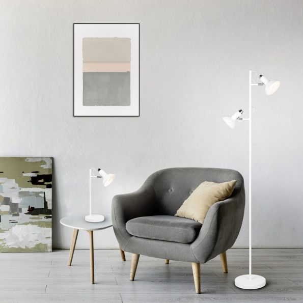 Industriële vloerlamp Roxie wit - Afbeelding 3