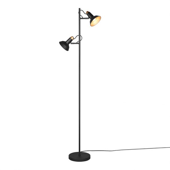 Industriële vloerlamp Roxie zwart