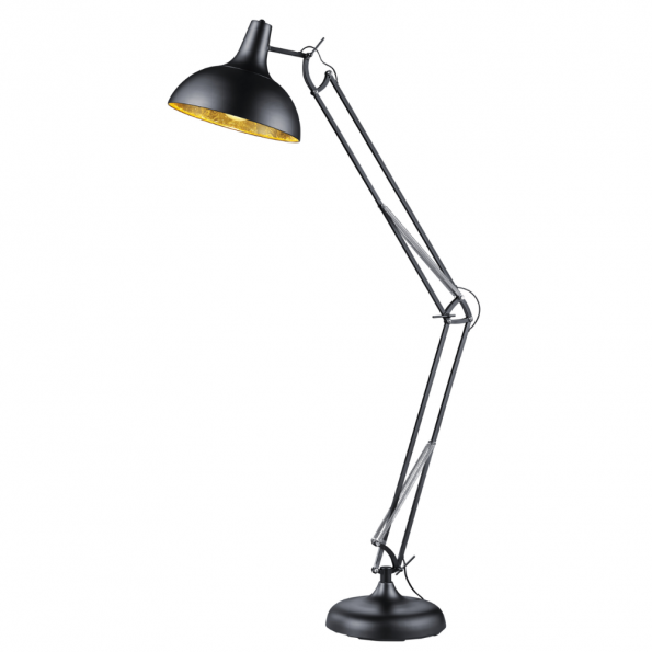 Industriële vloerlamp Salvador zwart