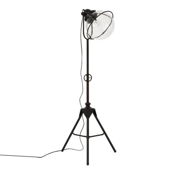 Industriële vloerlamp Travis zwart