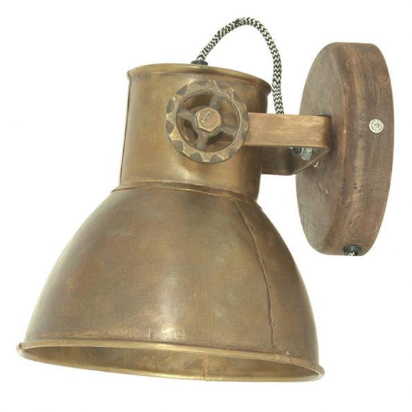 Industriële wandlamp Elay bruin