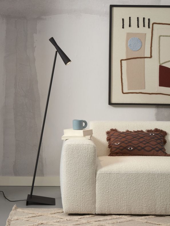 Industriële vloerlamp Bordeaux zwart ø 6 cm - Afbeelding 2