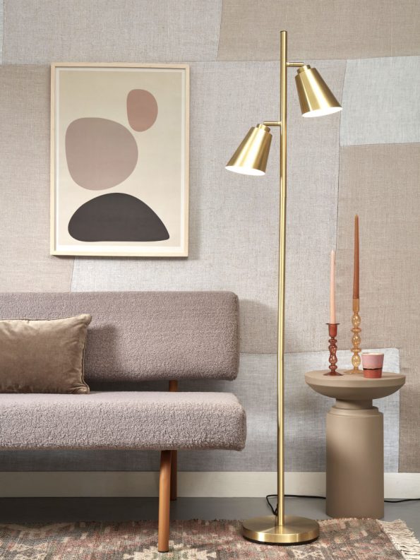 Industriële vloerlamp Bremen goud - Afbeelding 2