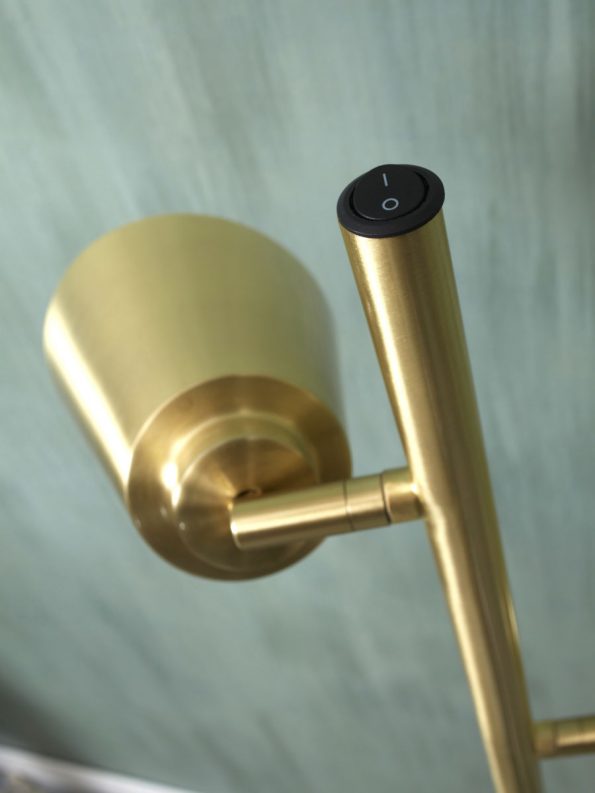 Industriële vloerlamp Bremen goud - Afbeelding 3