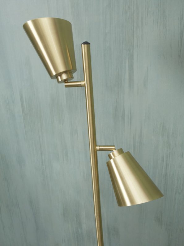 Industriële vloerlamp Bremen goud - Afbeelding 4