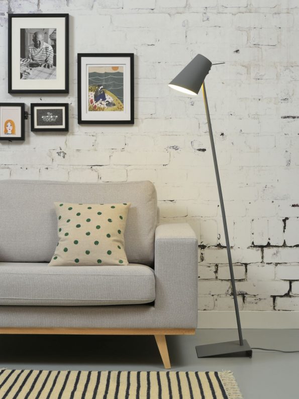 Industriële vloerlamp Cardiff grijs - Afbeelding 2