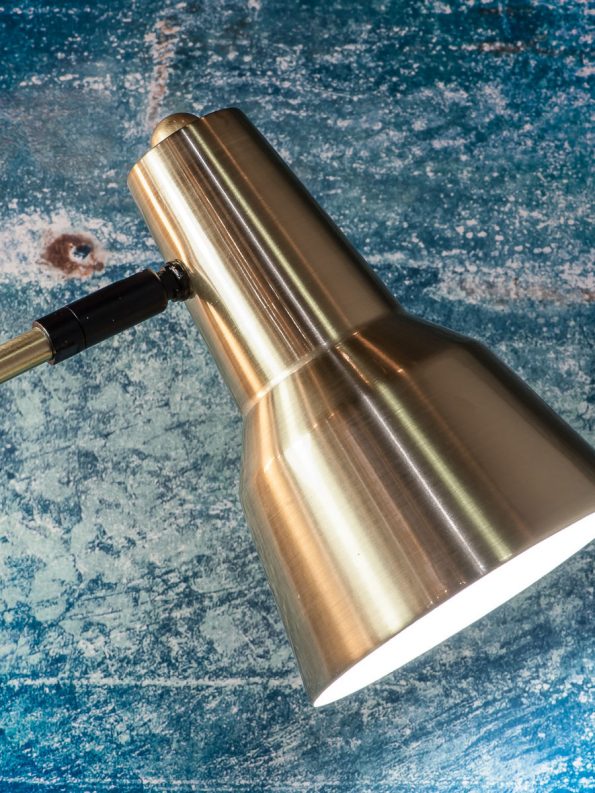 Industriële vloerlamp Valencia goud - Afbeelding 3