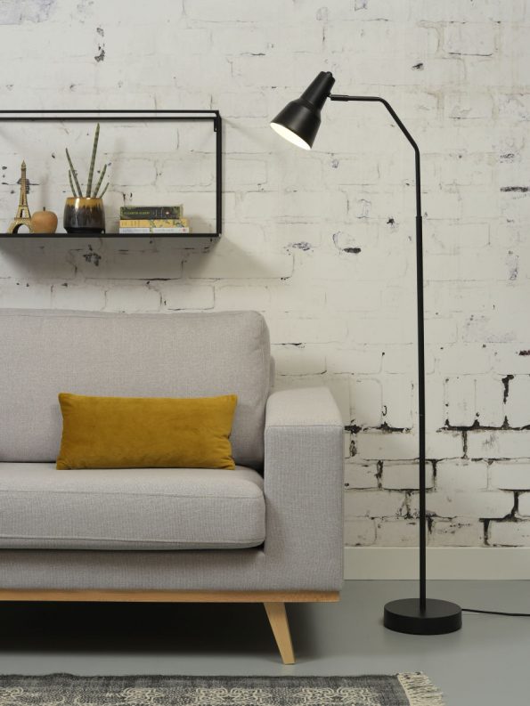 Industriële vloerlamp Valencia zwart - Afbeelding 2