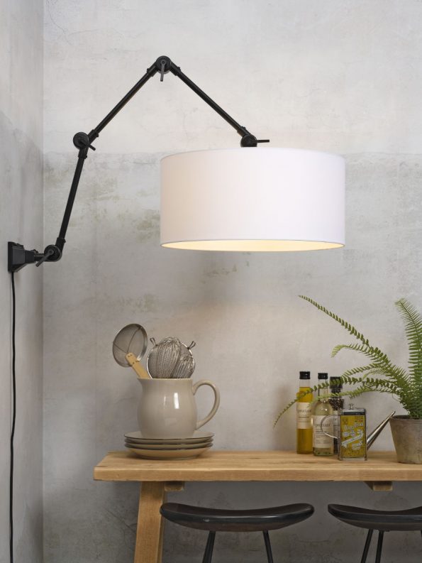 Industriële wandlamp Amsterdam wit ø 47 cm - Afbeelding 2