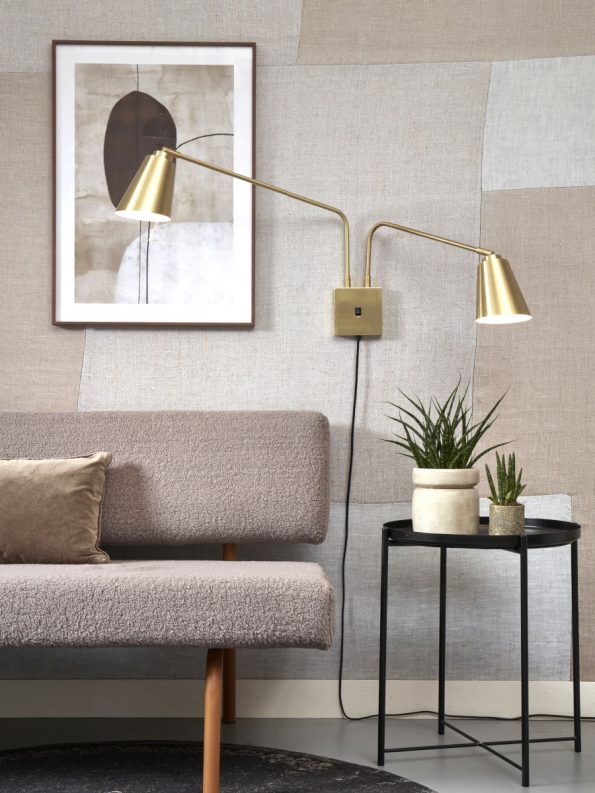 Industriële wandlamp Bremen goud - Afbeelding 2