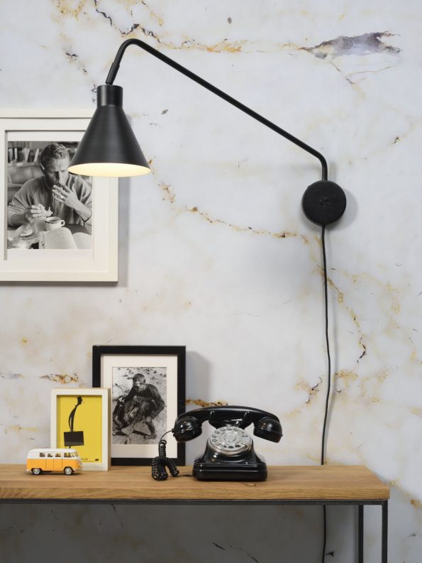 Industriële wandlamp Lyon zwart ø 16 cm - Afbeelding 2