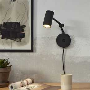 Alternative view of Industriële wandlamp Montreux zwart ø 6 cm