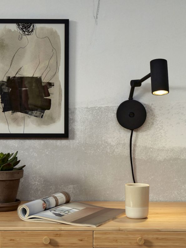 Industriële wandlamp Montreux zwart ø 6 cm - Afbeelding 10