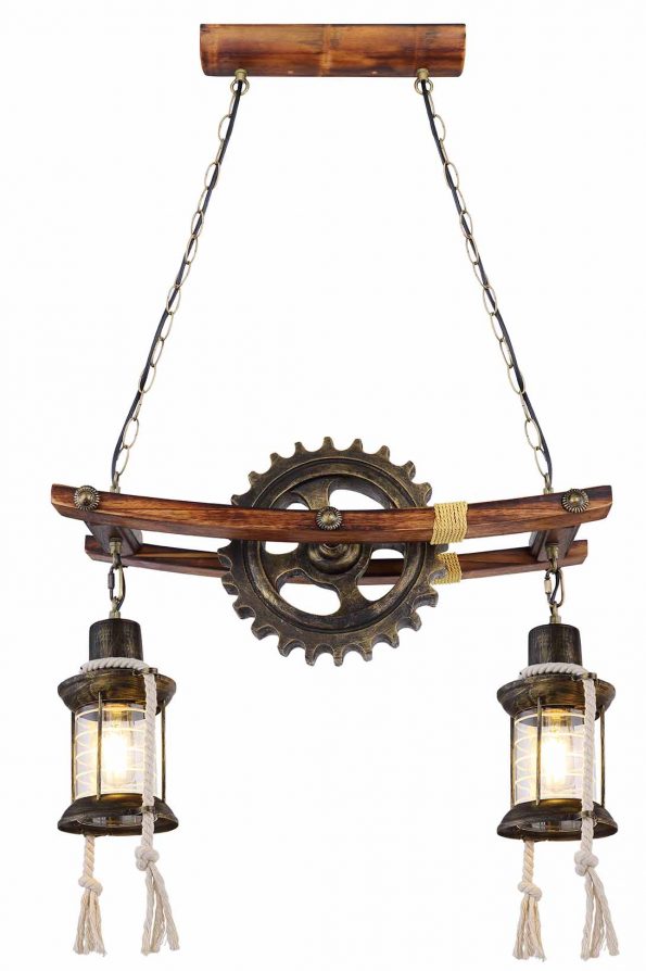 Industriële hanglamp Abella messing - Afbeelding 2