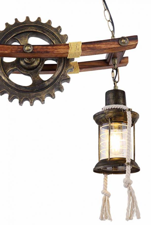 Industriële hanglamp Abella messing - Afbeelding 3