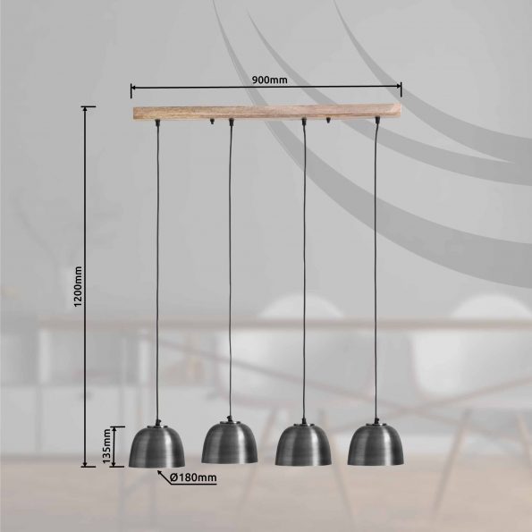 Industriële hanglamp Hermi I antraciet - Afbeelding 2