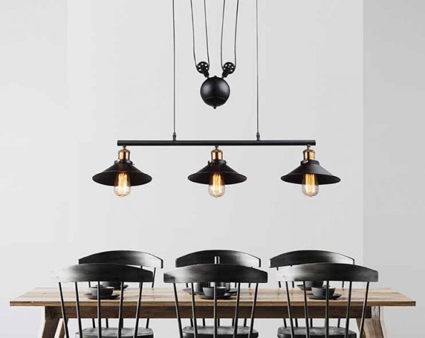 Industriële hanglamp Lenius koper - Afbeelding 2