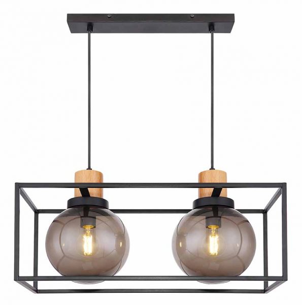 Industriële hanglamp Hilko zwart - Afbeelding 2