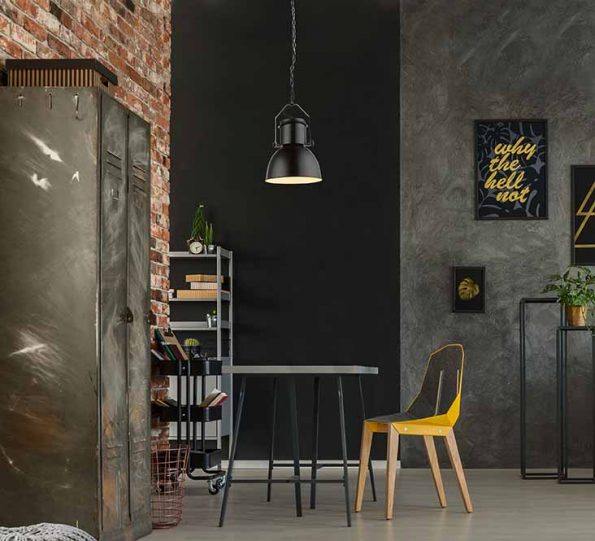 Industriële hanglamp Kutum zwart ø 26,5 cm - Afbeelding 3