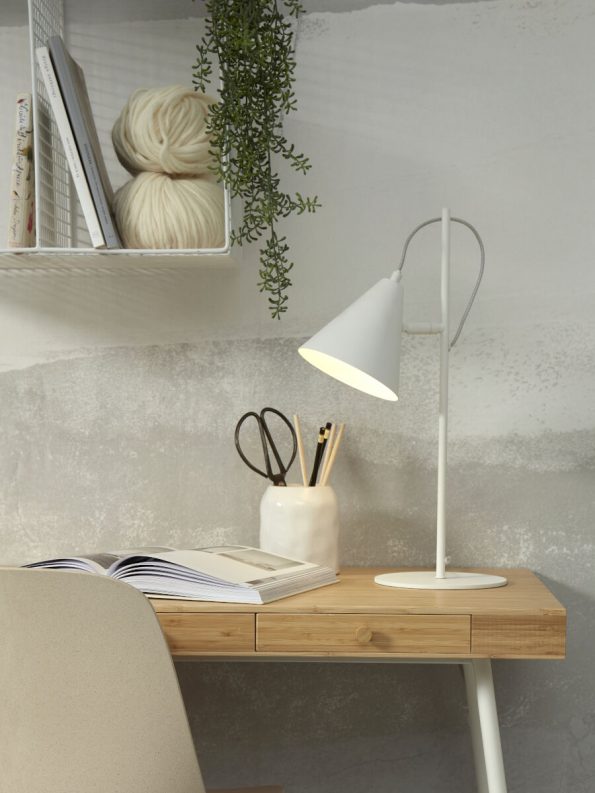 Industriële tafellamp Lisbon wit ø 15 cm - Afbeelding 2