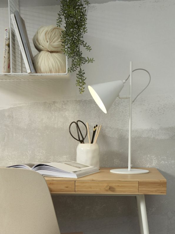 Industriële tafellamp Lisbon wit ø 15 cm - Afbeelding 5