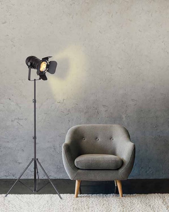 Industriële vloerlamp Egon zwart ø 80 cm - Afbeelding 4