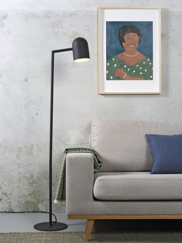 Industriële vloerlamp Marseille zwart - Afbeelding 2