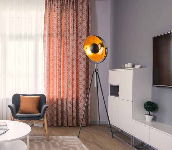 Industriële vloerlamp Lenn zwart ø 69 cm - Afbeelding 2