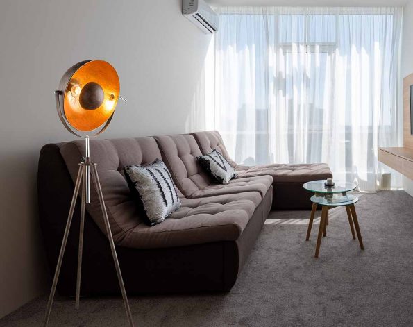Industriële vloerlamp Xirena i bruin ø 69 cm - Afbeelding 2